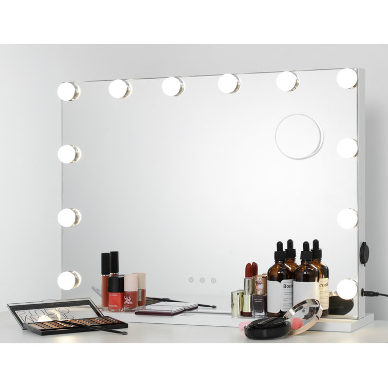 Orren Ellis Gerlad BeveledFrameless Lighted Vanity Mirror & Reviews